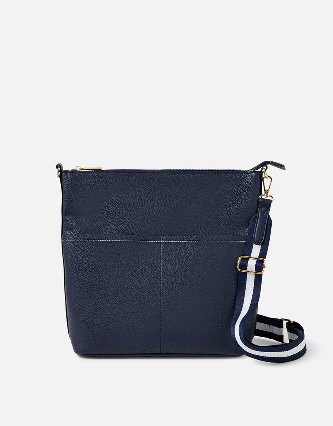 Sasha Webbing Shoulder Bag, Blue (NAVY), large