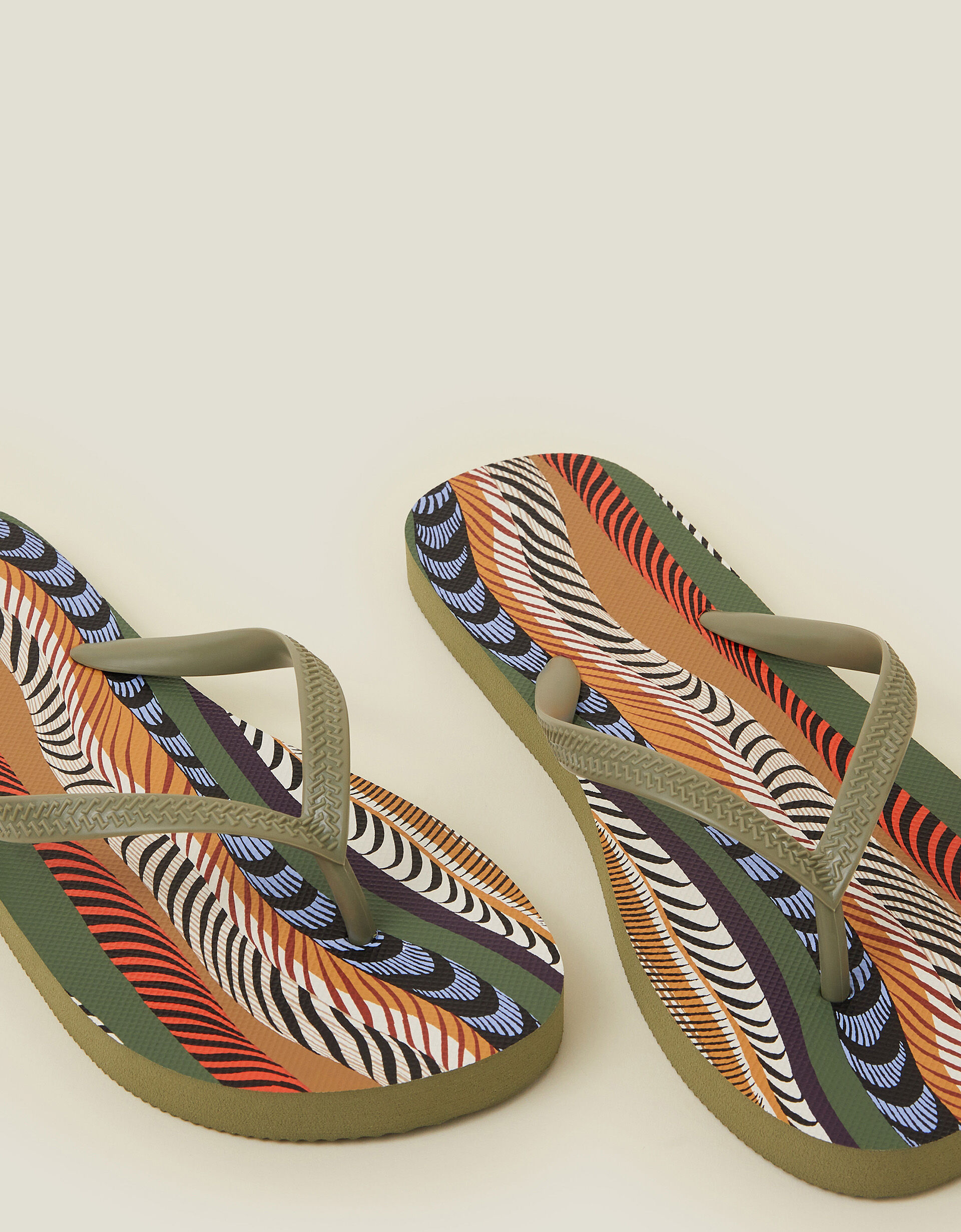 Feather Print Flip Flops Multi Sandals Flip Flops Accessorize Global