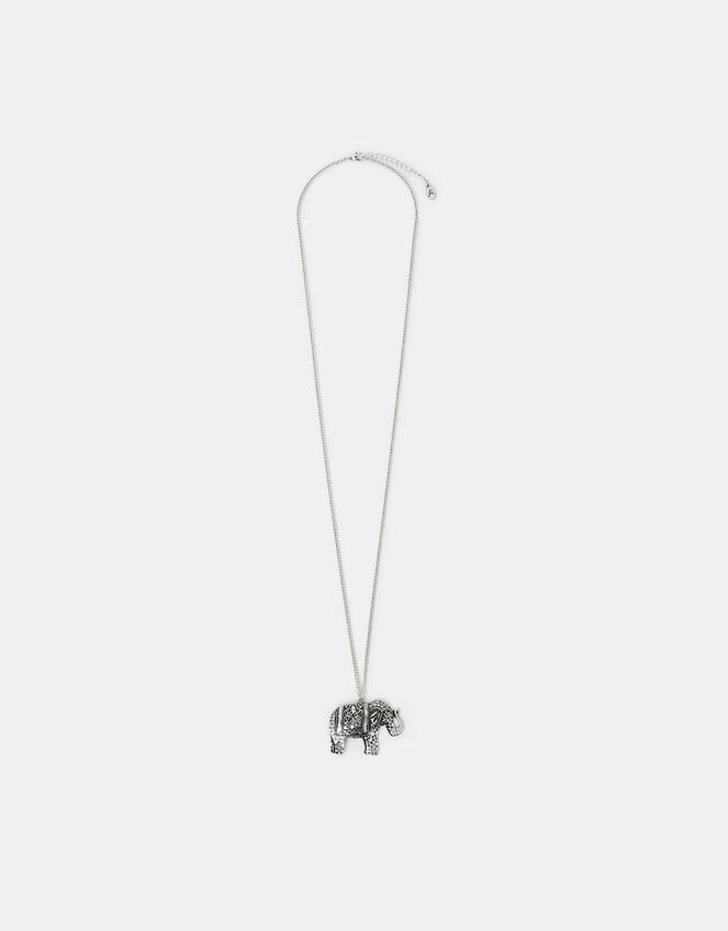 Long Elephant Pendant Necklace, , large