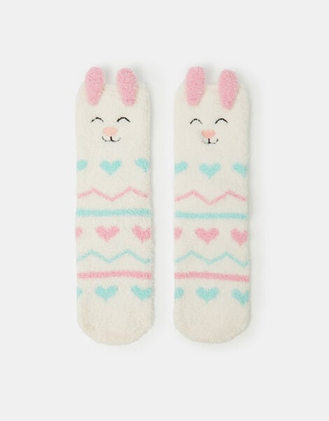 Girls Bunny Bed Socks, Pink (PINK), large