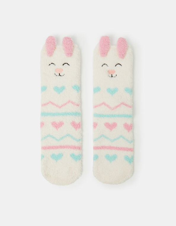 Girls Bunny Bed Socks, Pink (PINK), large