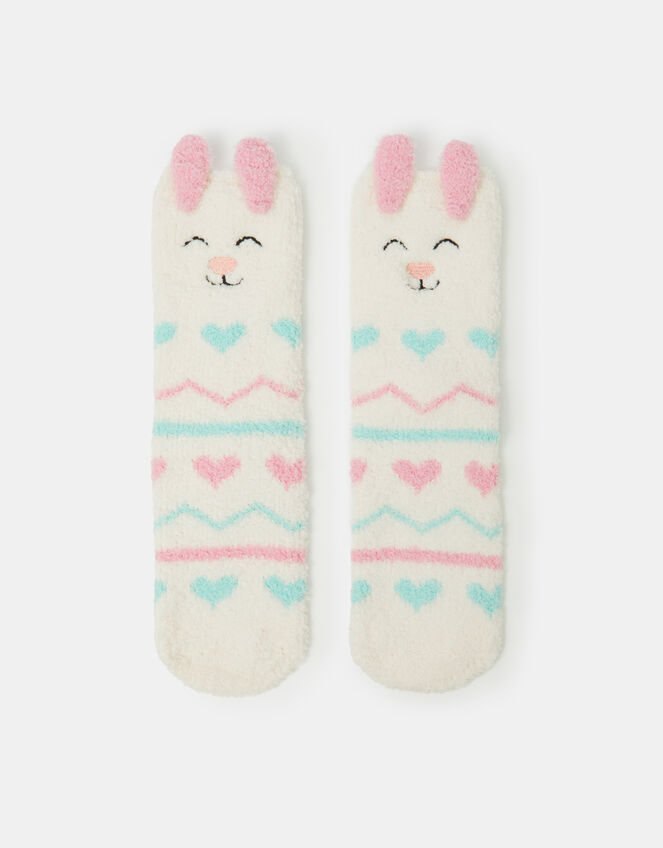 Girls Bunny Bed Socks, Pink (PINK), large