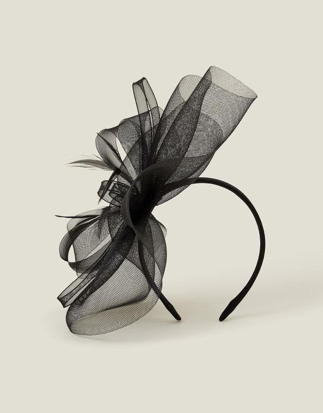 Mini Crin Fascinator, Black (BLACK), large