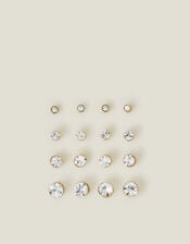 8-Pack Crystal Stud Earrings, , large