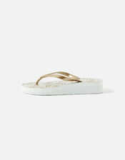 Wedge Flip Flops, Gold (GOLD), large