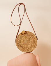Rattan Hard Case Cross-Body Bag, , large