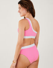 Textured High Waist Bikini Briefs, Pink (PINK), large