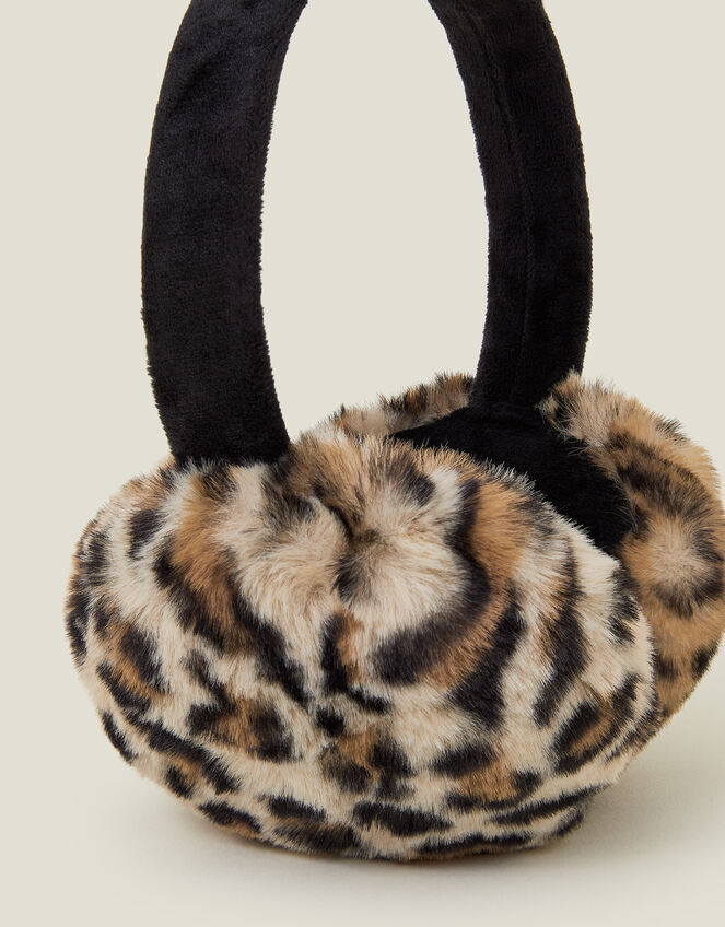 Faux Fur Earmuffs, Leopard (LEOPARD), large