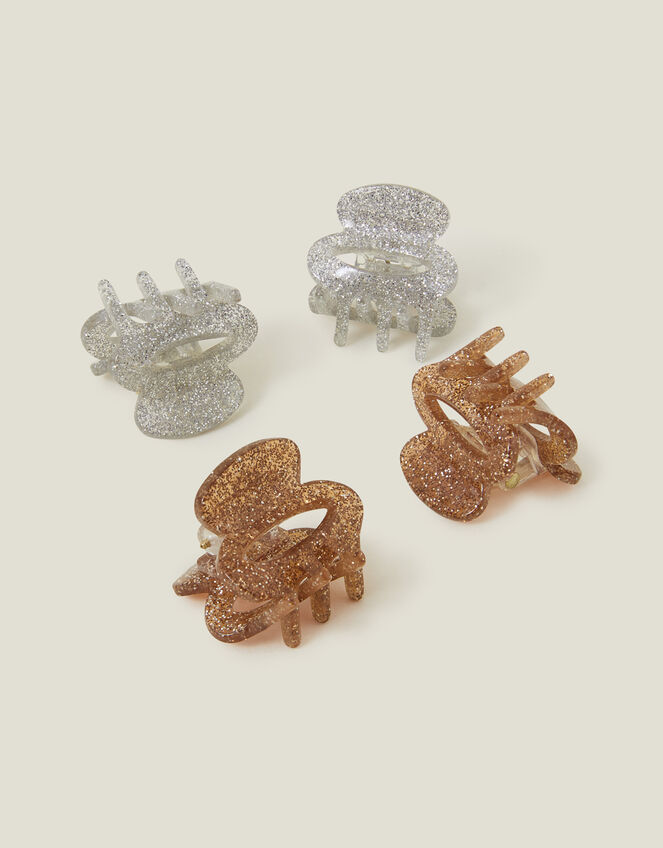 Mini Oval Glitter Claw Clips 4 Pack, , large