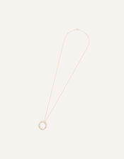 Sterling Silver-Plated Twist Circle Necklace, , large