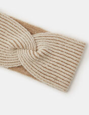 Twist Knit Bando Headband, Natural (NATURAL), large