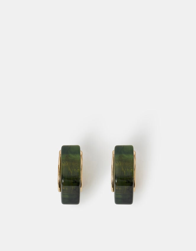 Resin Square Hoop Earrings, , large