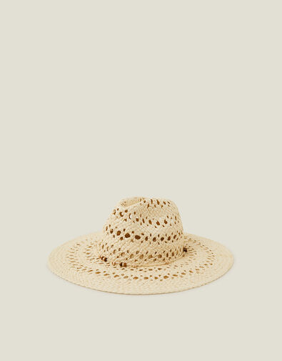 Woven Beaded Fedora Hat, , large