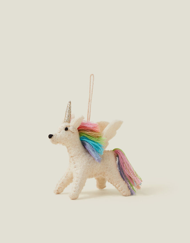 Felt Unicorn Christmas Tree Decoration, , large