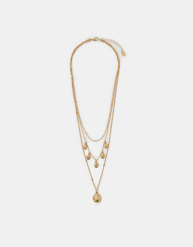 Triple Layered Disc Necklace, , large