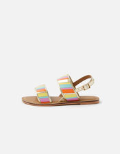 Rainbow Stripe Sandals, Multi (BRIGHTS-MULTI), large
