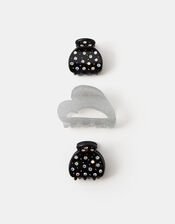 3-Pack Heart & Rhinestone Claw Clips, , large