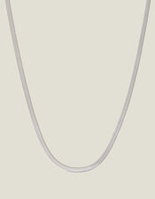 Platinum-Plated Stainless Steel Omega Chain Necklace, , large