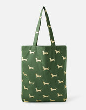 Novelty Foil Print Shopper Bag, Green (GREEN), large