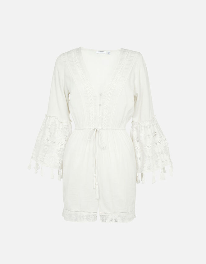 Lace Trim Playsuit , Ivory (IVORY), large