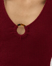 Seersucker Swimsuit, Red (BURGUNDY), large