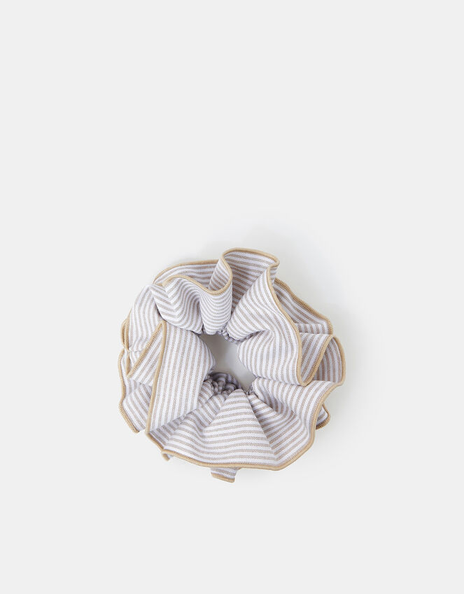 Oversized Stripe Hair Scrunchie, , large