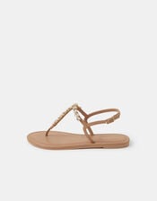 Cluster Jewel Strap Sandals, Tan (TAN), large