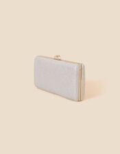 Metallic Hardcase Clutch Bag, Silver (SILVER), large