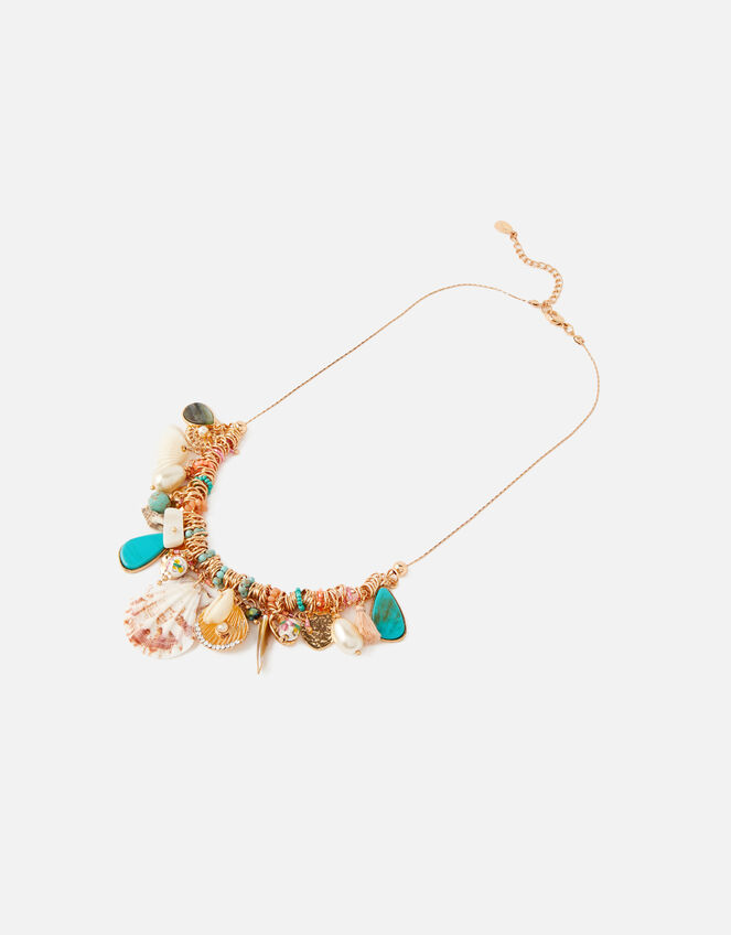 Island Vibes Charmy Shell Collar Necklace , , large