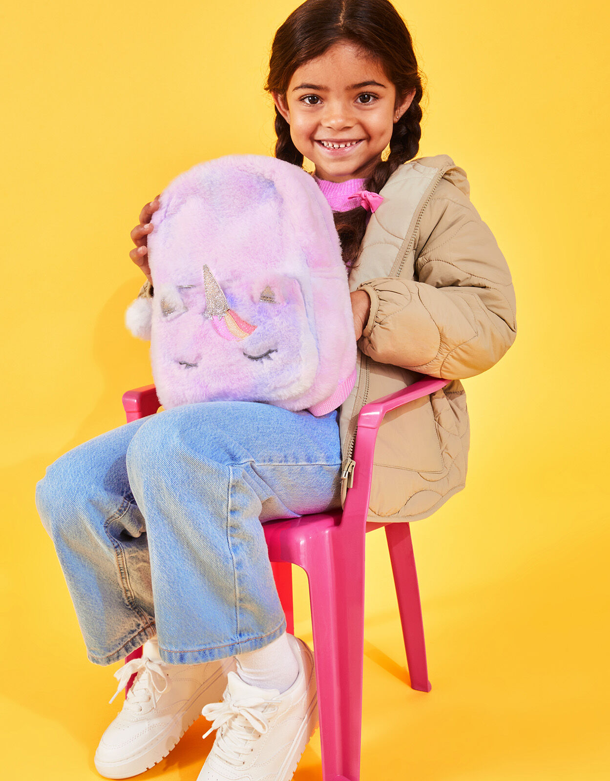 Girls Fluffy Unicorn Backpack Girls backpacks Accessorize UK