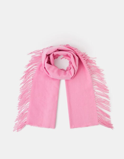 Plain Fringe Blanket Scarf, , large