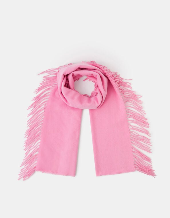 Plain Fringe Blanket Scarf, , large