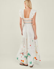 Embroidered Hem Maxi Dress, Ivory (IVORY), large