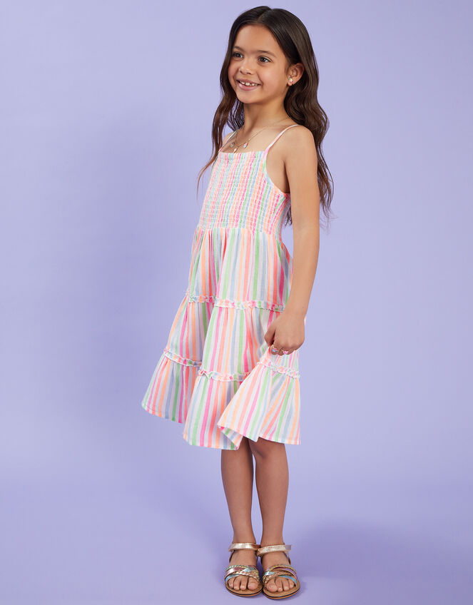 Girls Stripe Sun Dress, Multi (BRIGHTS MULTI), large