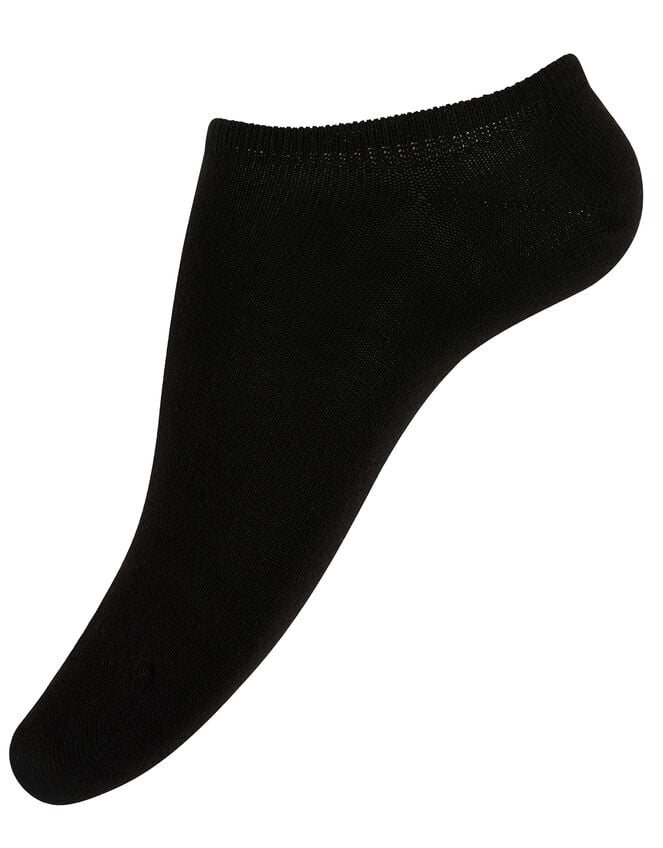 Trainer Sock Set with Natural Bamboo Fibres, Black (BLACK), large