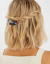 Marble Resin Barrette Hair Clip, , large