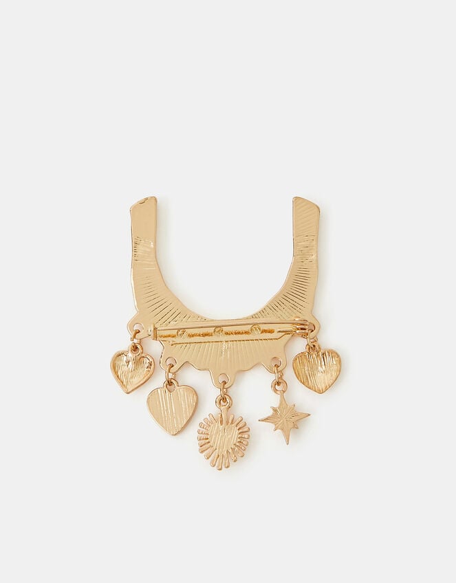 Horseshoe Charm Brooch, , large