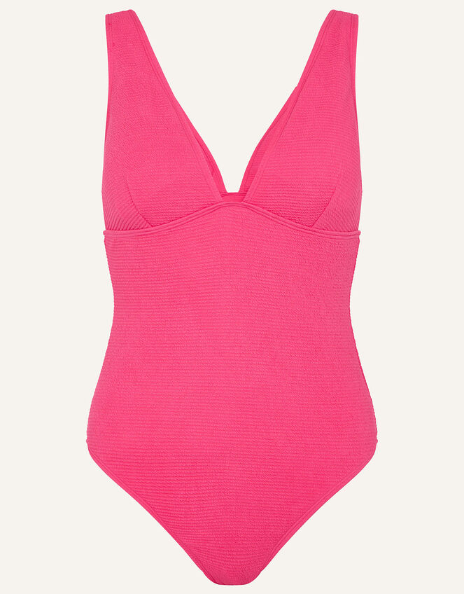 Crinkle Plunge Swimsuit, Pink (PINK), large