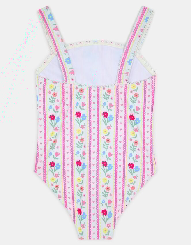 Girls Floral Print Swimsuit & Hair Scrunchie Set, Multi (BRIGHTS MULTI), large