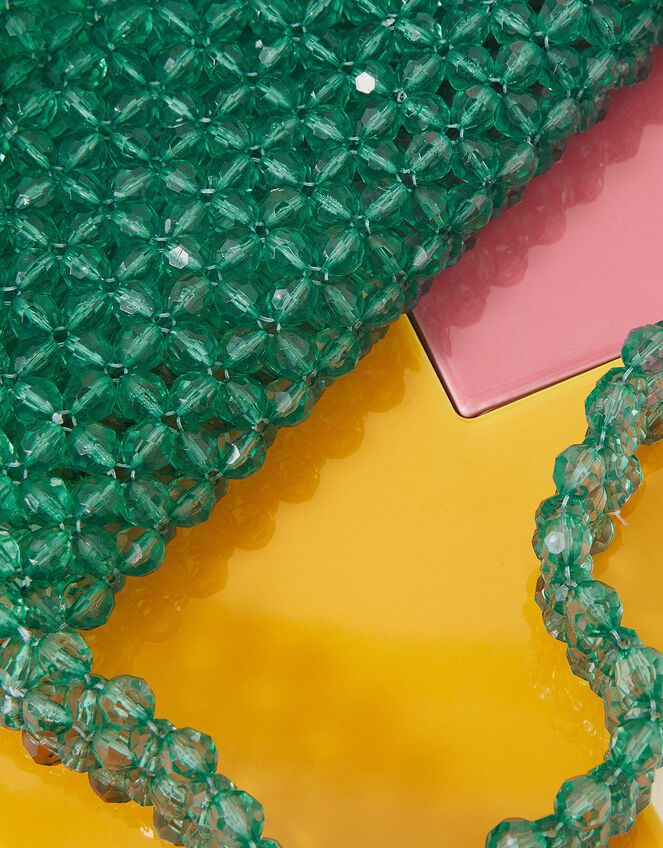 Beaded Shoulder Bag, Green (GREEN), large