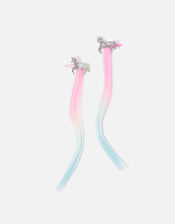 Girls Unicorn Fake Hair Extensions Set of Two, , large