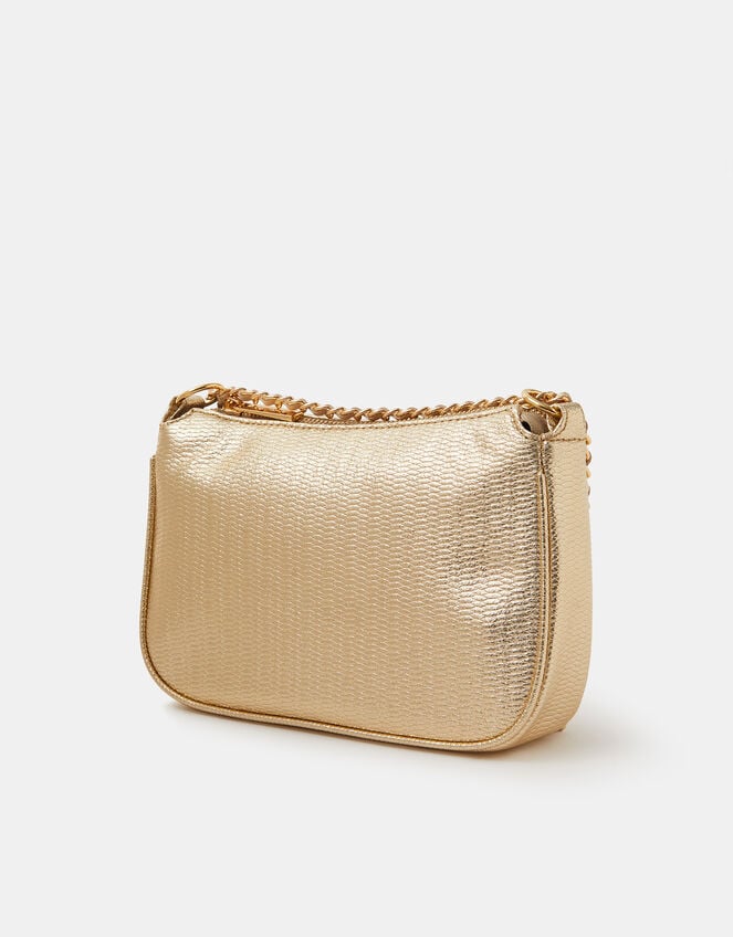 Metallic Chain Strap Crossbody Bag, , large