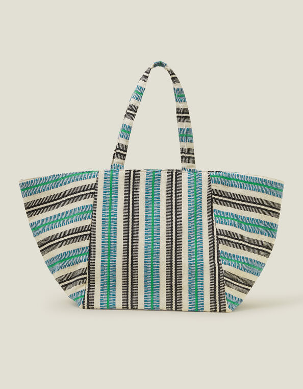 Stripe Winged Tote Bag, , large