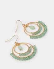 Aashiana Double Hoop Semi-Precious Drop Earrings, , large