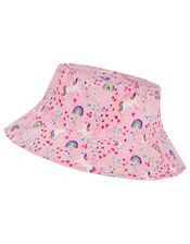 Retro Unicorn Reversible Bucket Hat, Pink (PINK), large