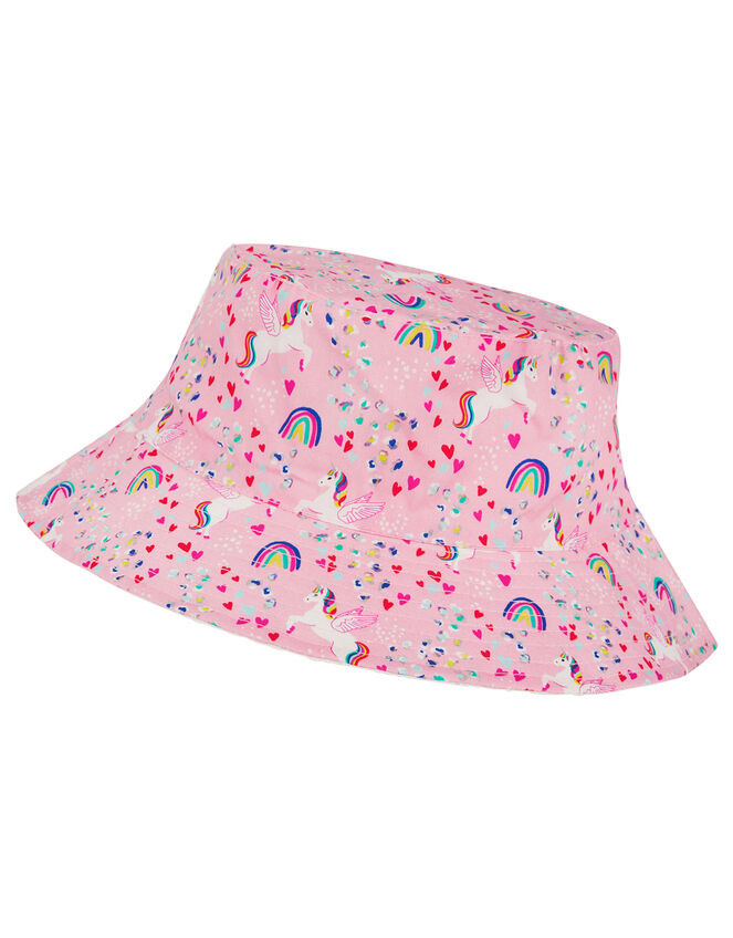 Retro Unicorn Reversible Bucket Hat, Pink (PINK), large