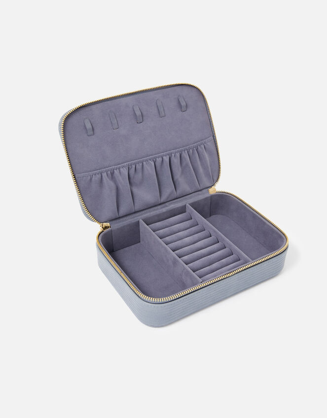 Josie Croc Jewellery Box, Blue (BLUE), large