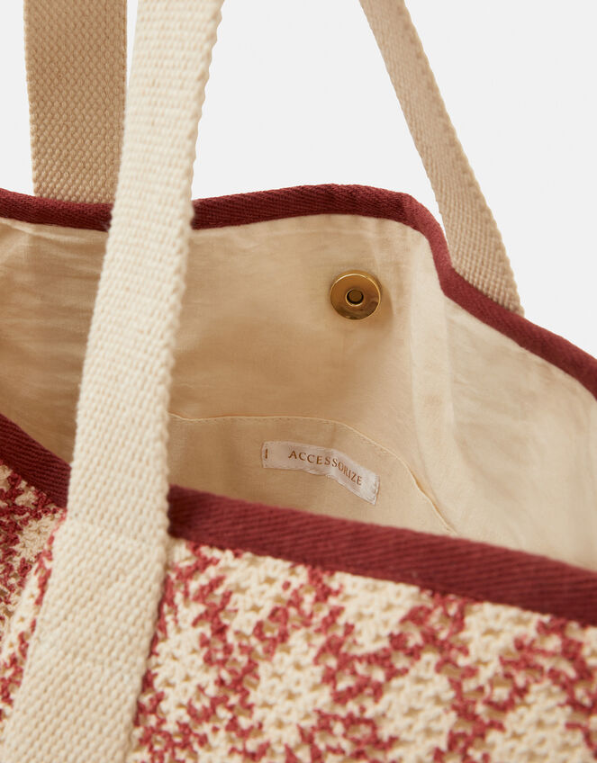 Diamond Crochet Shopper Bag, , large