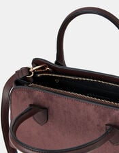 Suedette Bowler Bag, , large