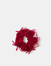 Girls Velvet Bow Hair Scrunchie, , large